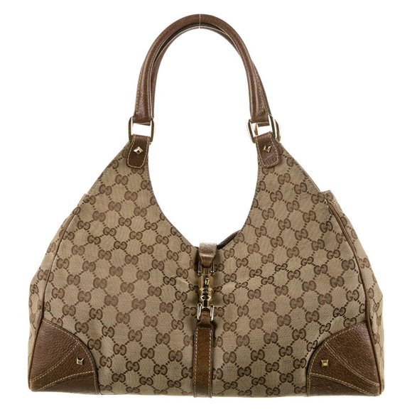 Gucci Handbags - GUCCI MONOGRAM CANVAS JACKIE SHOULDER BAG
